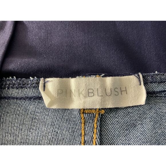 Thyme Maternity Jeans Womens 30 Blue Stretch Over Belly Panel Skinny Jeggings - Picture 3 of 9